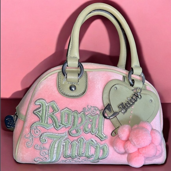 VINTAGE🌸Juicy Couture🌸Pink and Green💚Bowler Bag🌸 - Picture 8 of 15